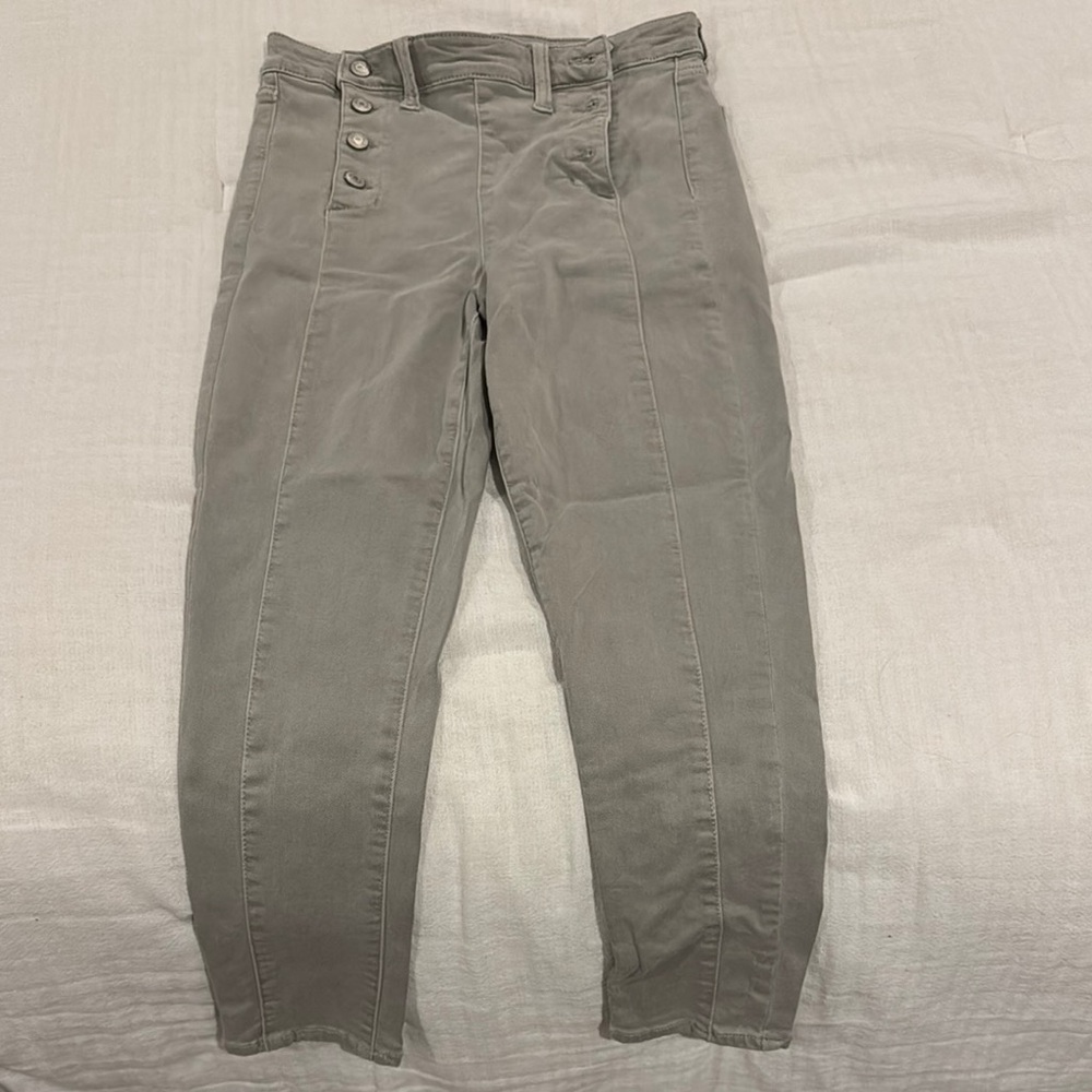 American Eagle Gray Button-Accent pants.